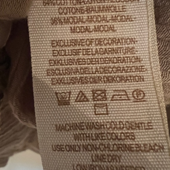 Free People Stars Lace Crochet Embellished Button Down Shirt Top Brown Beige M - Picture 6 of 11